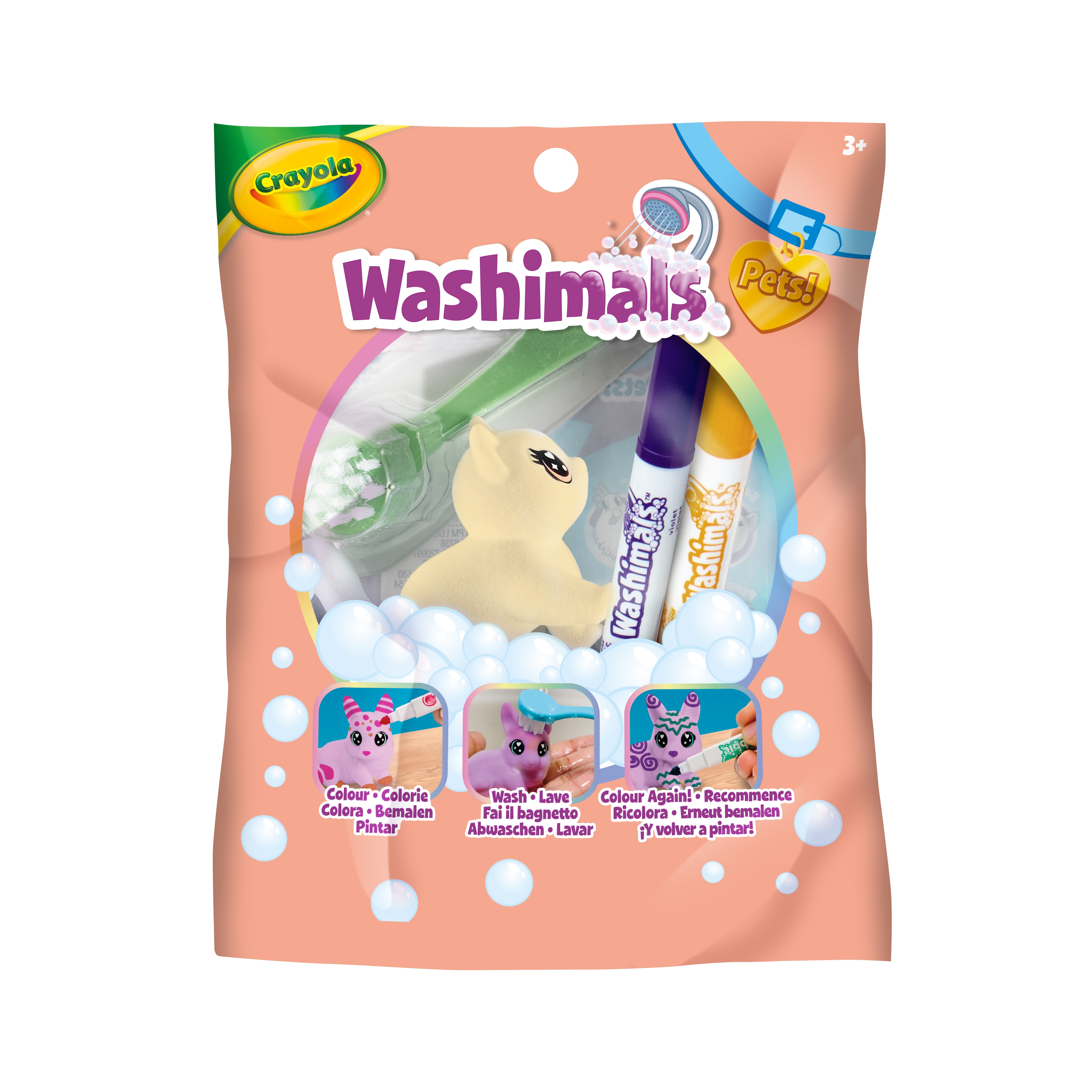Sobre Individual 6 modelos Pastel Serie 3 Washimals Pets Crayola 2