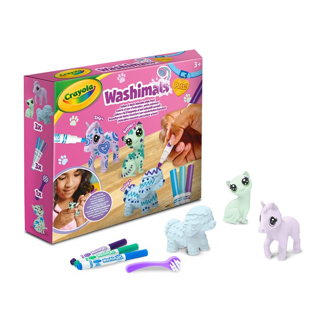 Set 3 mascotas Colores Pastel Washimals Pets Crayola