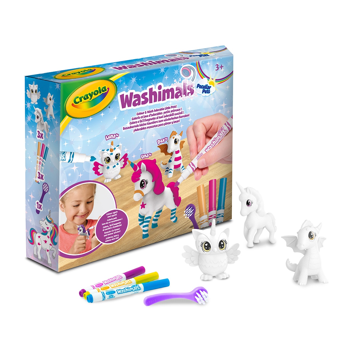 Imagen 0 de Fantásticos Set 3 mascotas Washimals Animal Crayola