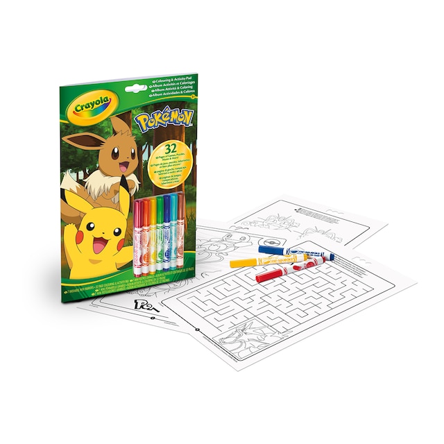 Libro Actividades y Colorear Pokemon 7 rotuladores Crayola