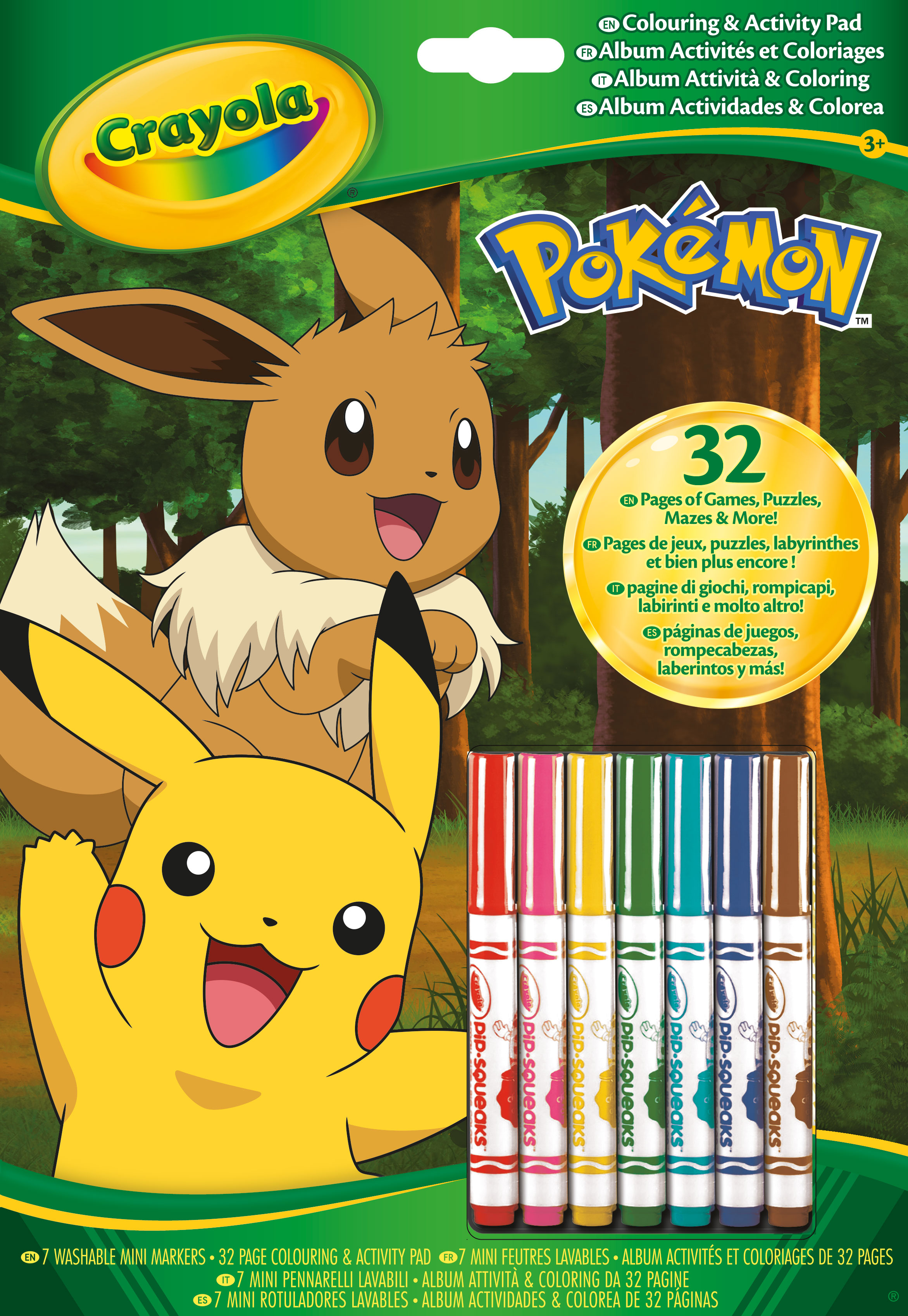Libro Actividades y Colorear Pokemon 7 rotuladores Crayola 2