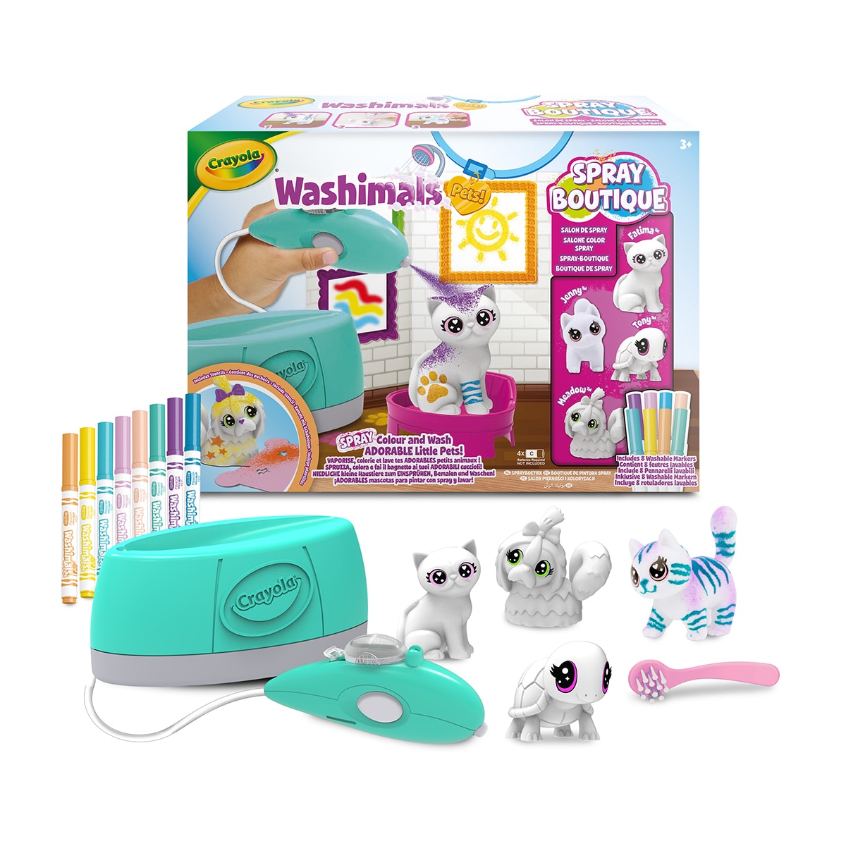 Crayola – Spray Boutique con 4 mascotas Washimals Pets Crayola.