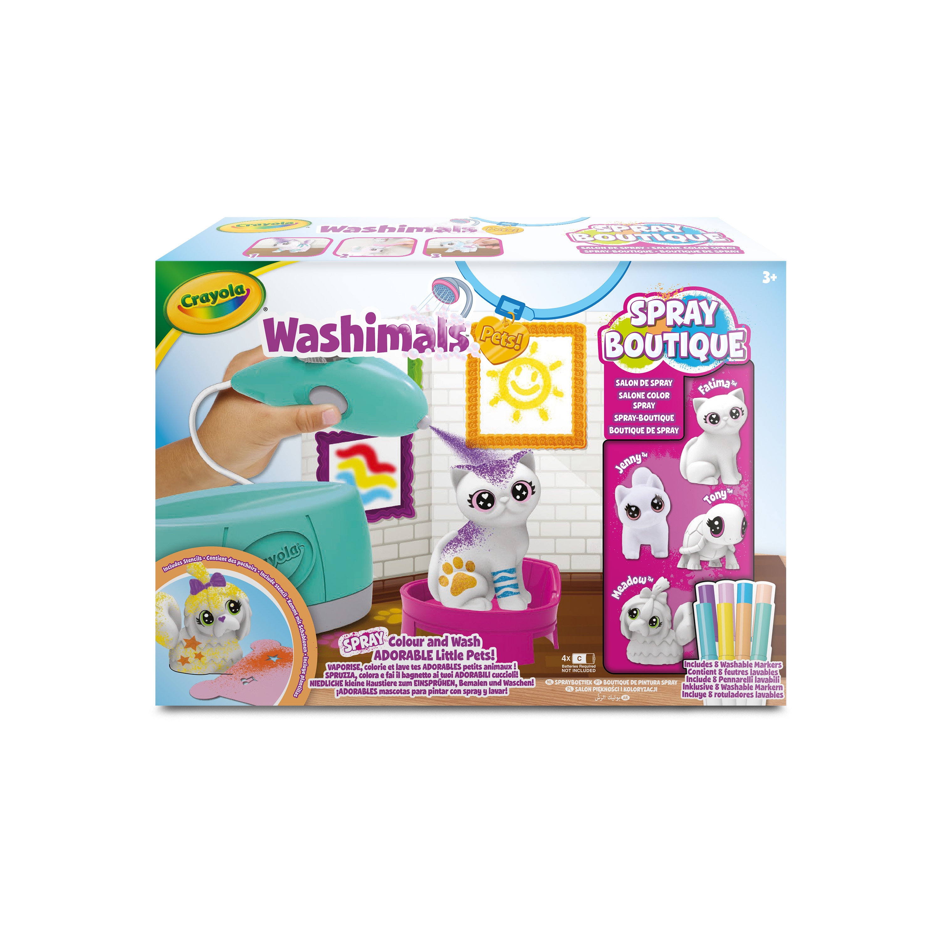 Spray Boutique con 4 mascotas Washimals Pets Crayola 3