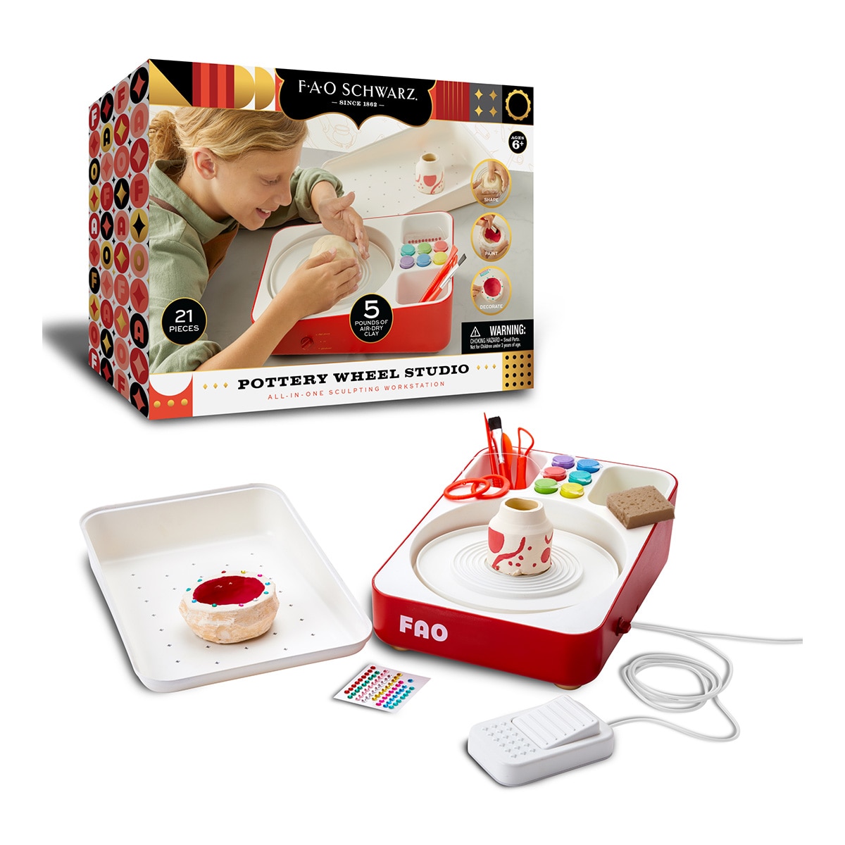 Imagen 0 de Pottery Wheel Studio, Estación de trabajo para esculpir todo en uno, 21pcs F.A.O. Schwarz