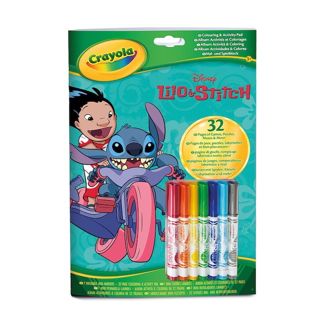 Libro Actividades y Colorear Lilo & Stitch con 7 rotuladores