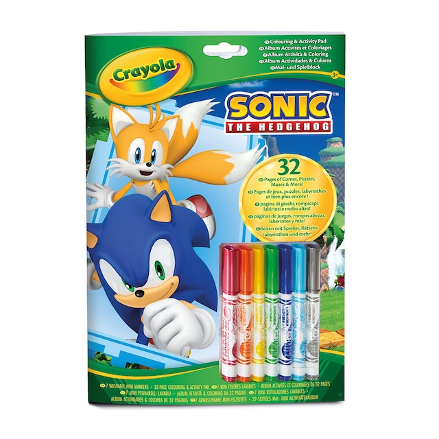 Libro Actividades y Colorear Sonic con 7 rotuladores