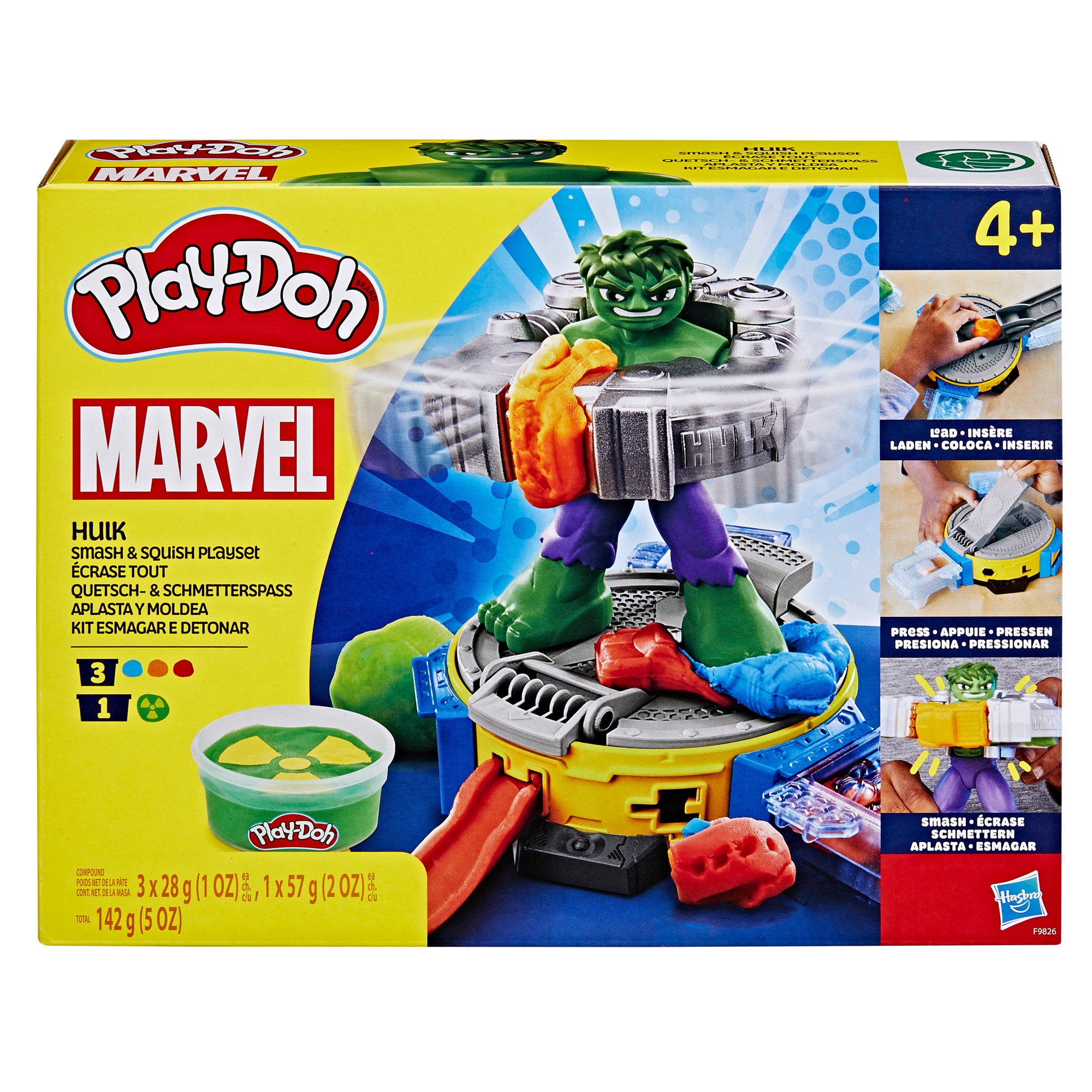 Set de juego de manualidades Hulk Aplasta y Moldea Marvel Play-Doh 3