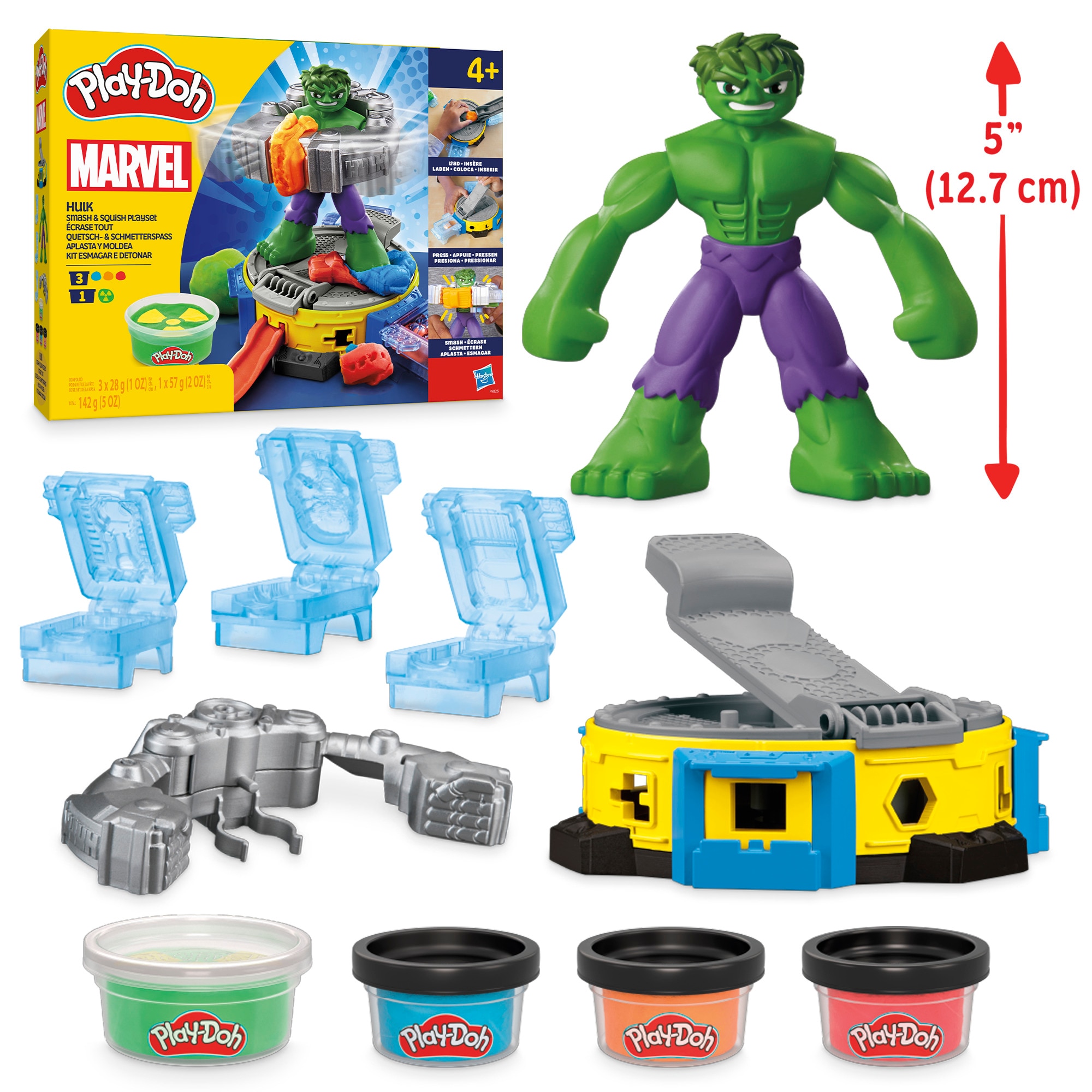 Set de juego de manualidades Hulk Aplasta y Moldea Marvel Play-Doh 9