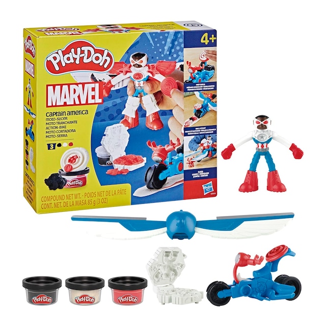 Set de juego de manualidades Moto cortadora del Capitán América Marvel Play-Doh