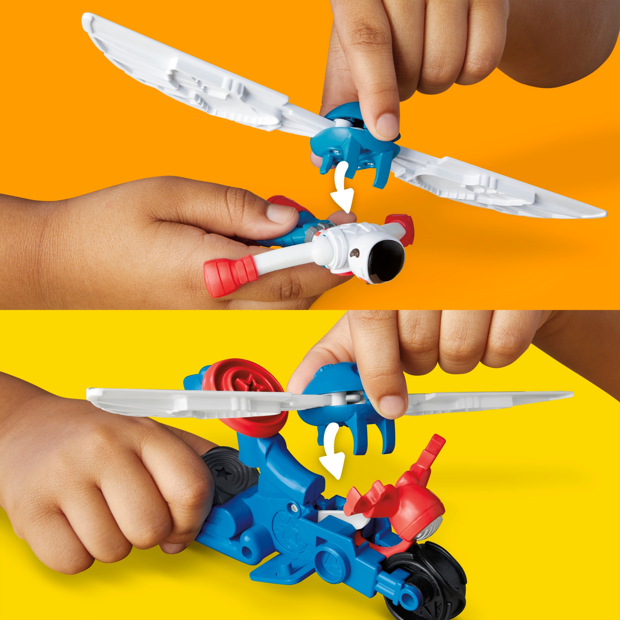Set de juego de manualidades Moto cortadora del Capitán América Marvel Play-Doh 7