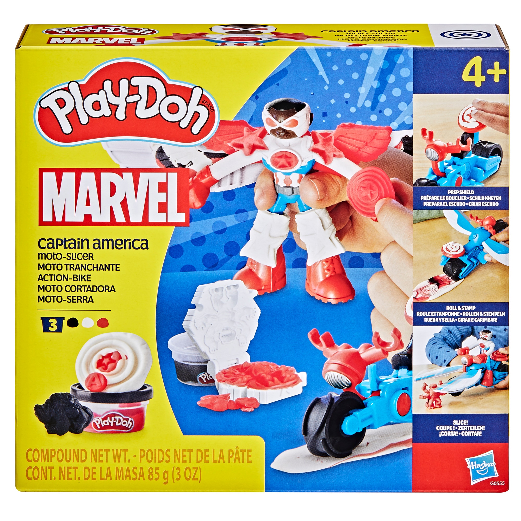 Set de juego de manualidades Moto cortadora del Capitán América Marvel Play-Doh 8