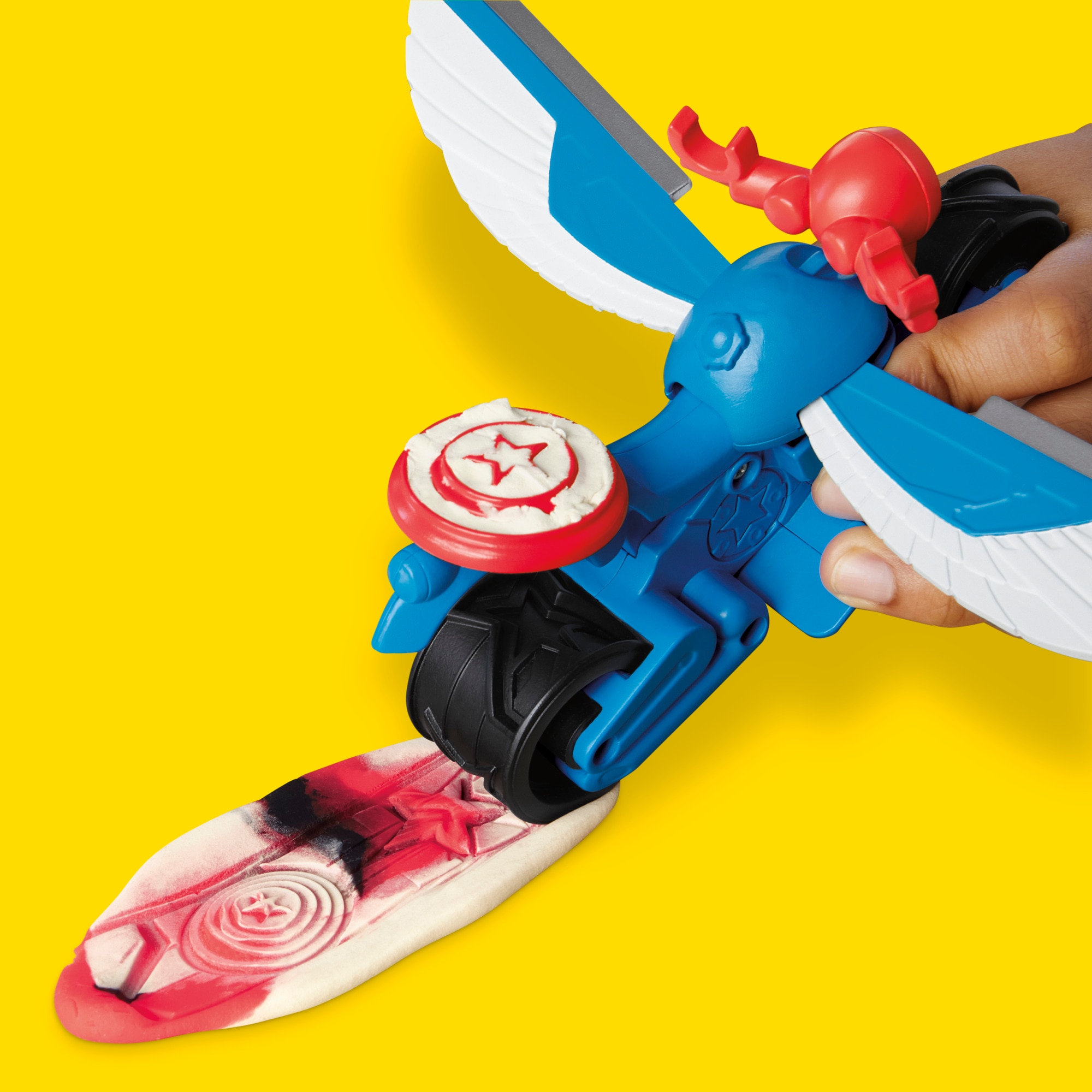 Set de juego de manualidades Moto cortadora del Capitán América Marvel Play-Doh 10