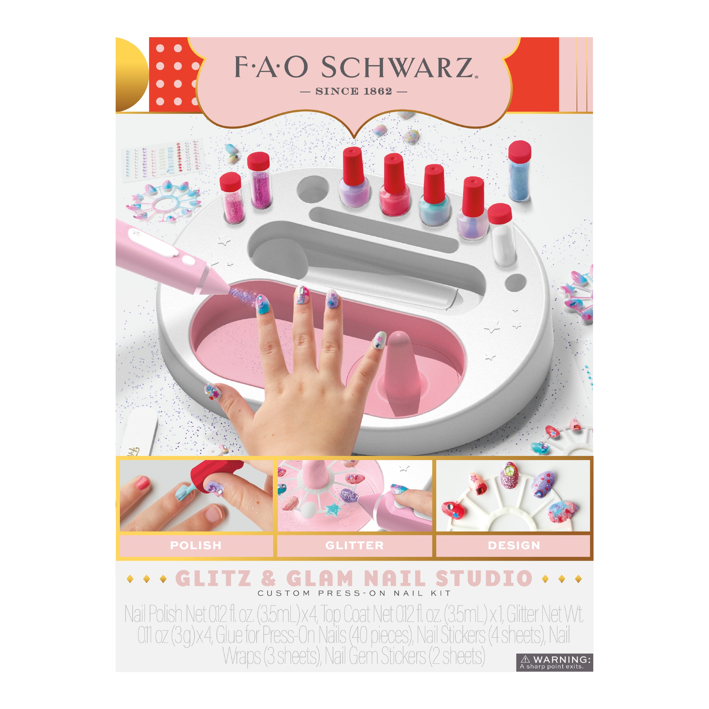 Estudio de uñas con purpurina personalizado F.A.O. Schwarz 7