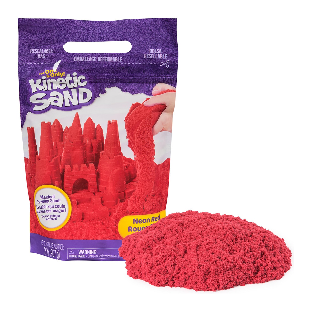 Imagen 0 de Juego de manualidades Bolsa rojo neón Kinetic Sand