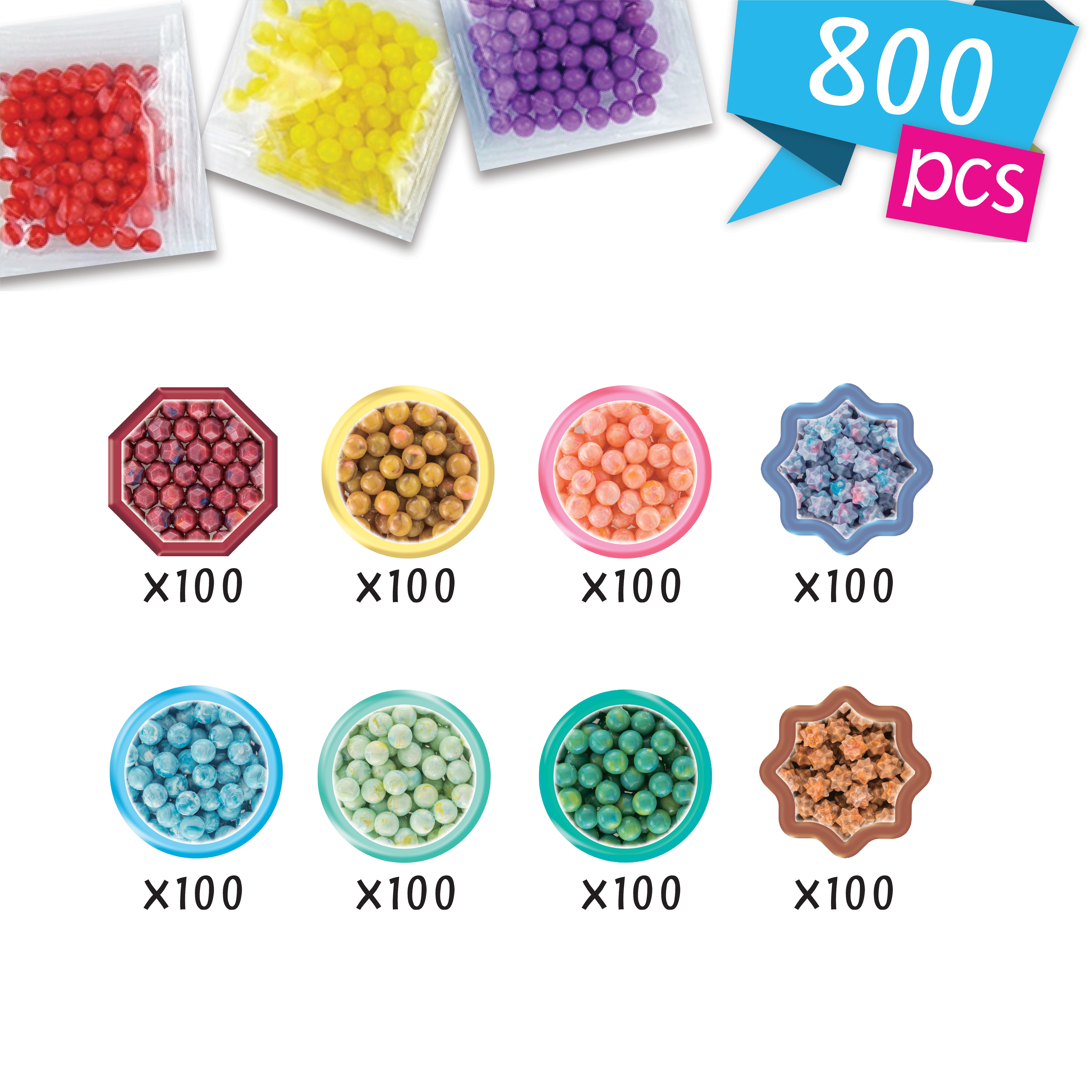 Set recarga Abalorios acuarela Aquabeads 4