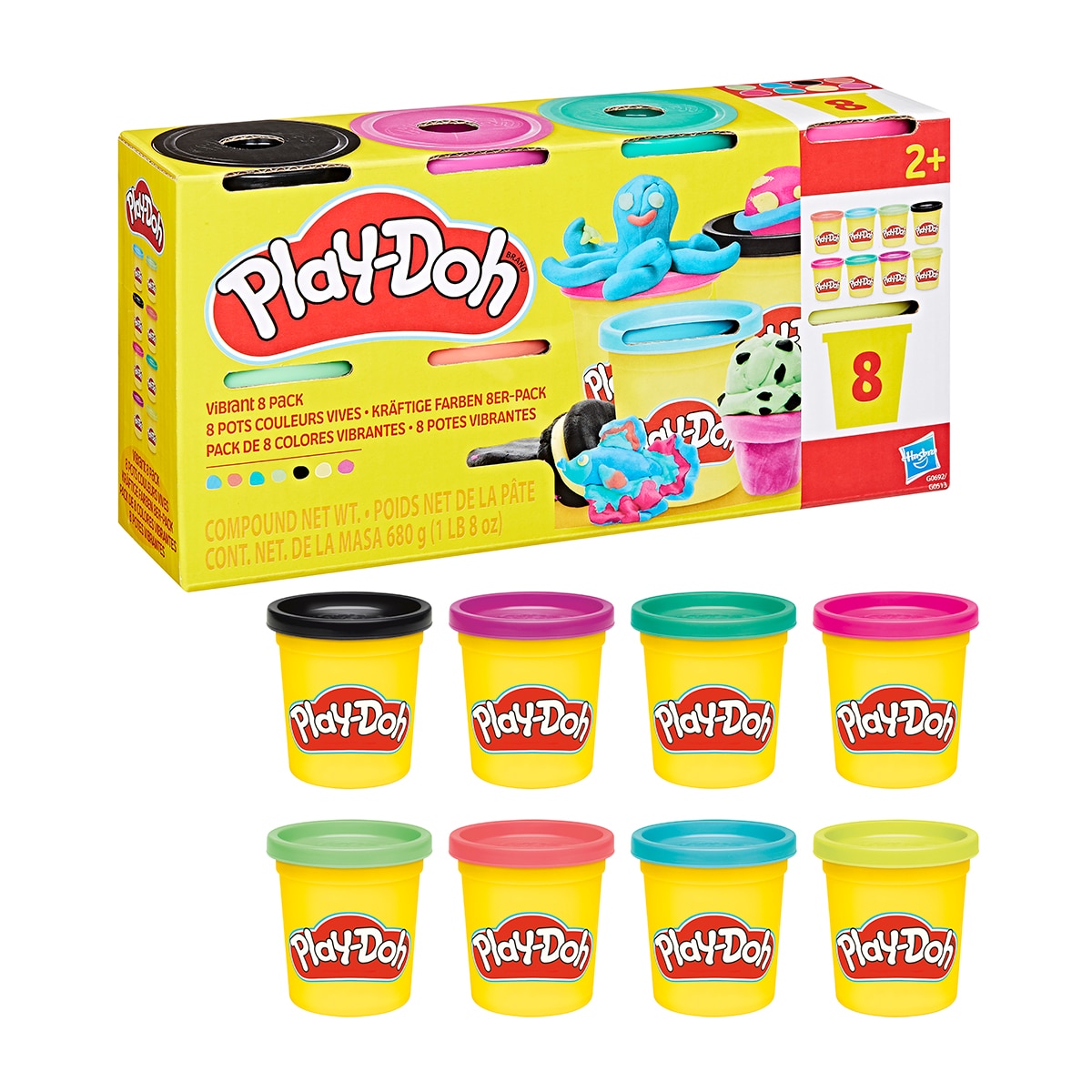 Pack 8 botes Play-doh Hasbro modelos sutirdos 4