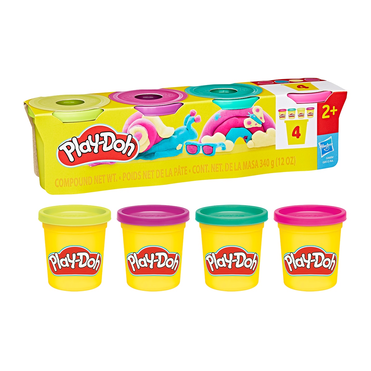 Pack de 4 botes Play-doh Hasbro modelos sutirdos 4