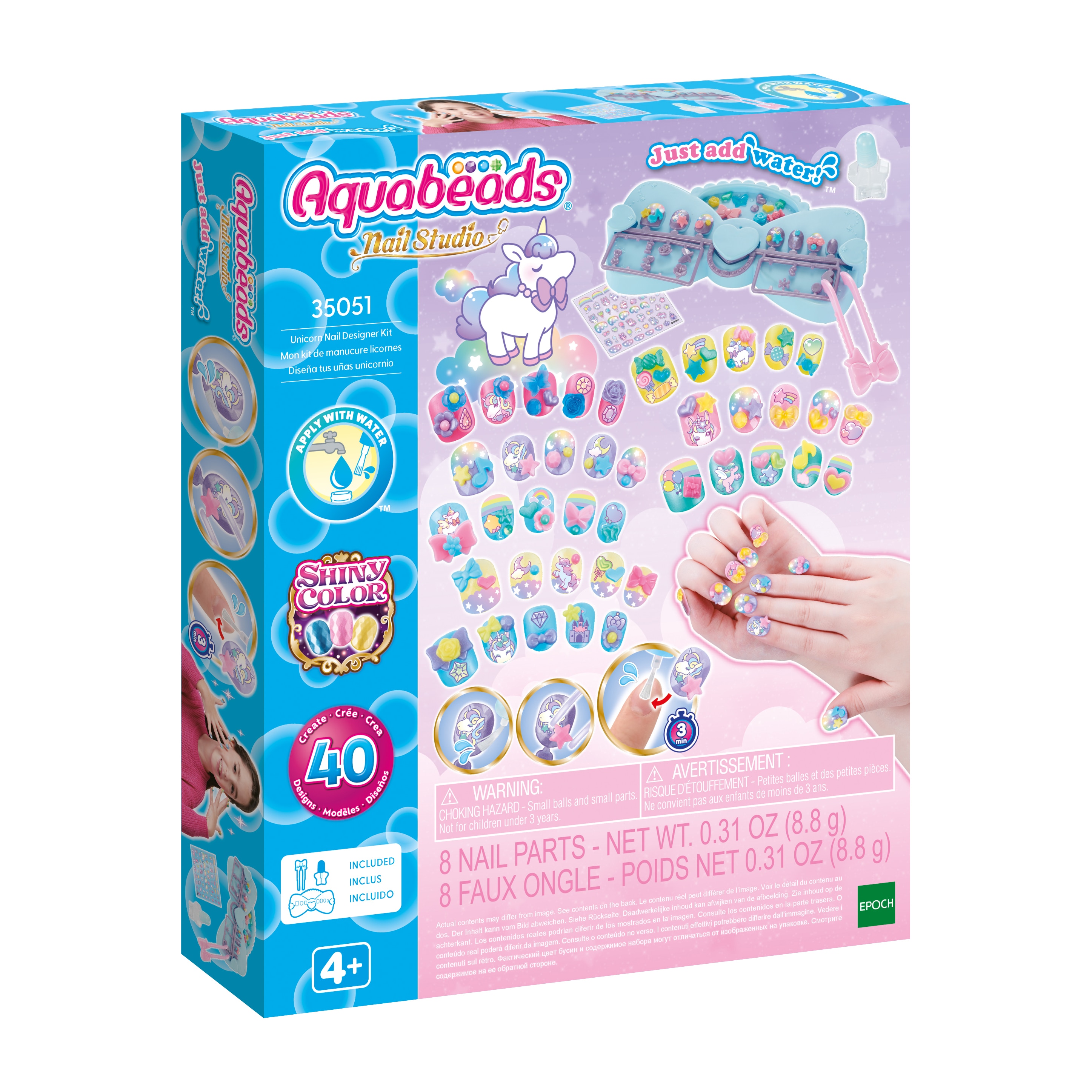 Imagen 0 de Manualidad artística Kit de Diseñador Uñas unicornio Aquabeads