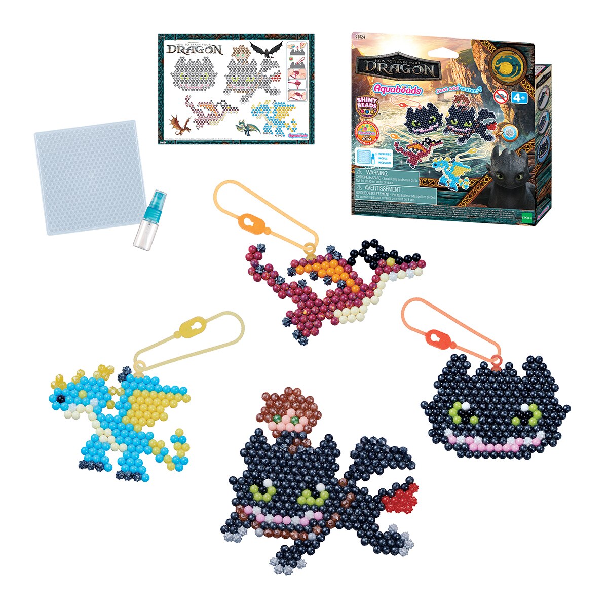 Manualidad artística Kit llaveros cómo entrenar a tu dragón Aquabeads 2