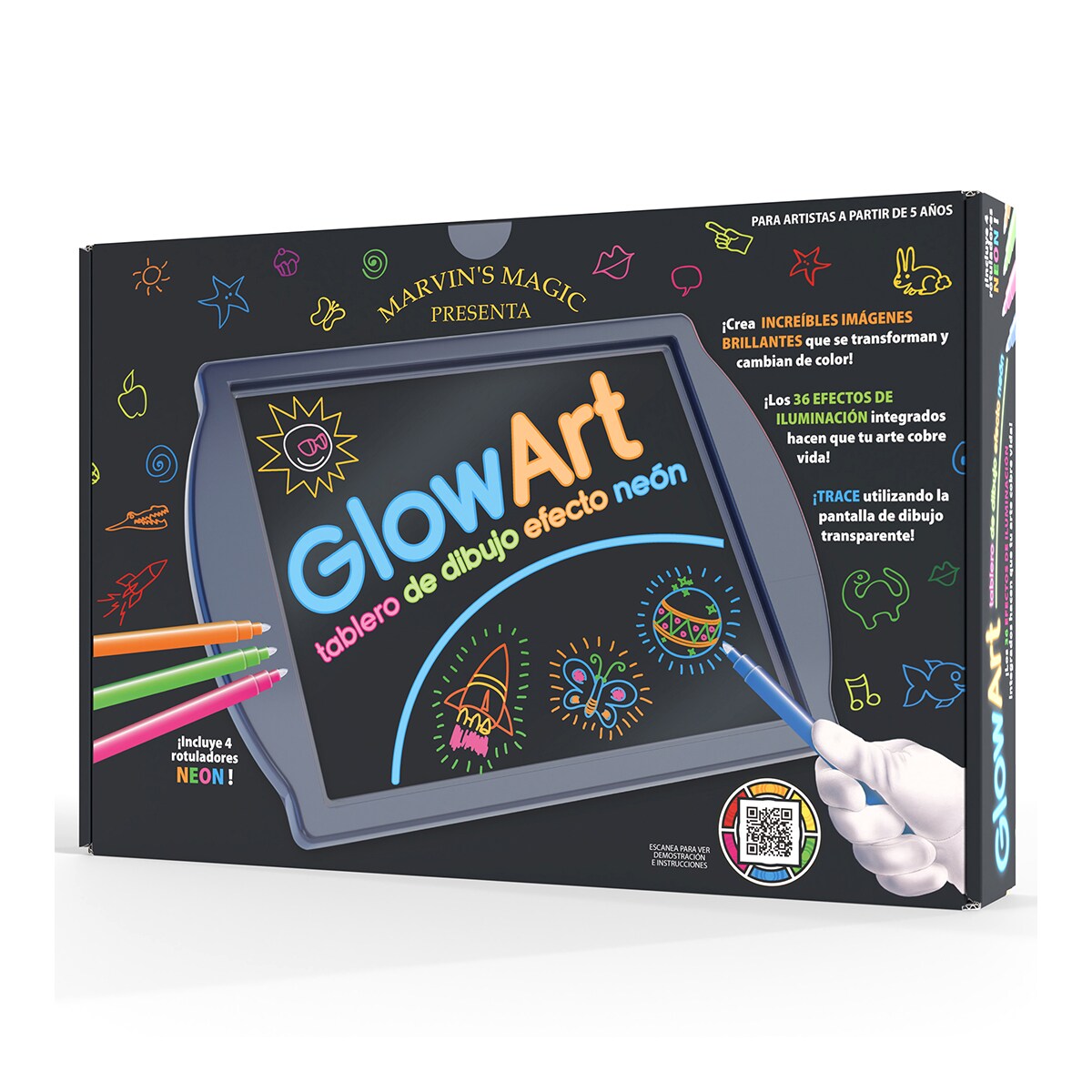 Juego de manualidades Glow Art Black Marvin's Magic 6