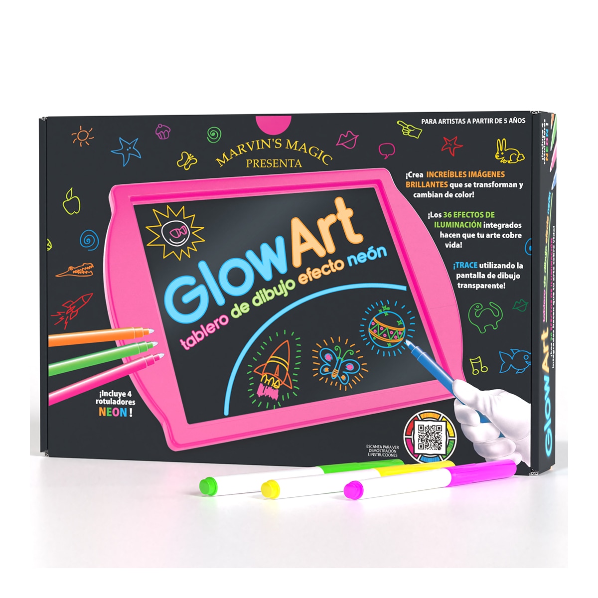 Juego de manualidades Glow Art Pink Marvin's Magic 6