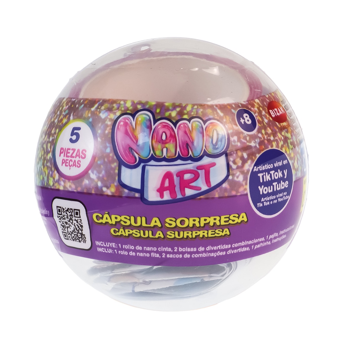 Imagen 0 de Manualidades Cinta para hacer creaciones Nano Art cápsula sorpresa surtido Bizak