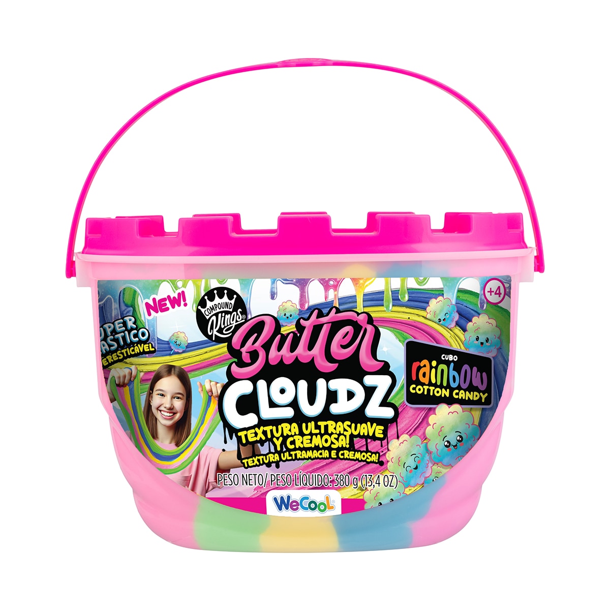 Imagen 0 de Manualidades Slime Butter cloudz cubo rainbow cotton candy Bizak