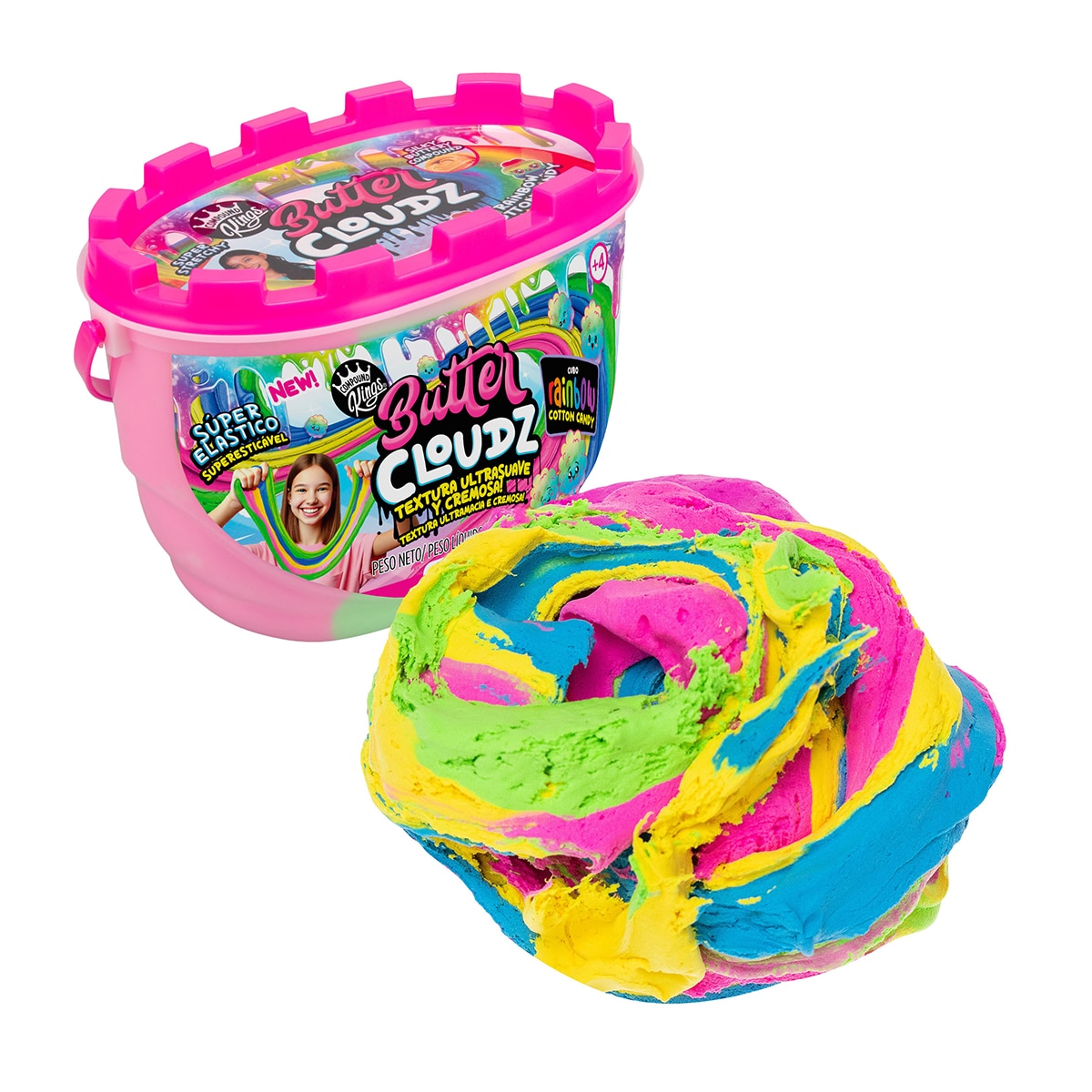 Manualidades Slime Butter cloudz cubo rainbow cotton candy Bizak 2