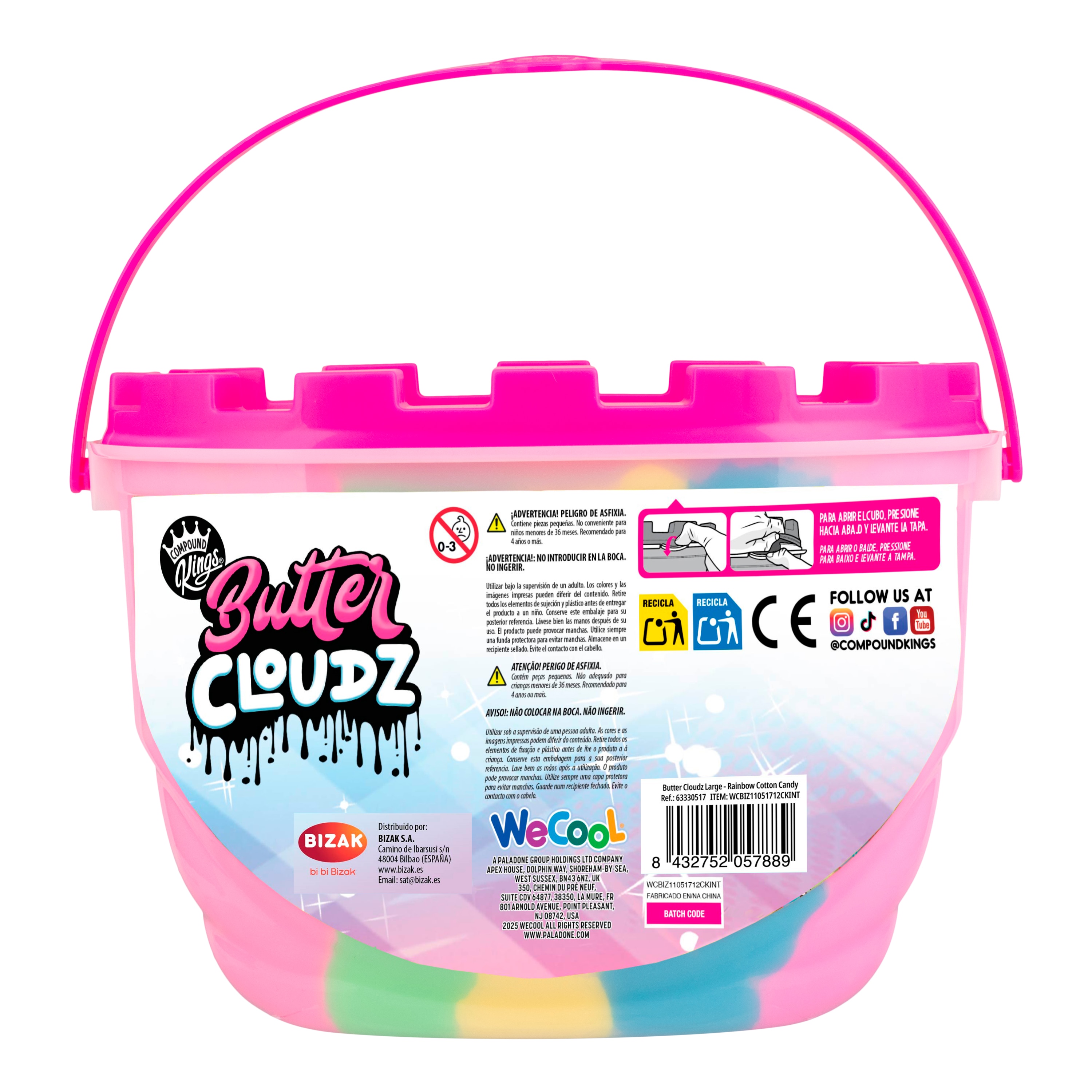 Manualidades Slime Butter cloudz cubo rainbow cotton candy Bizak 3