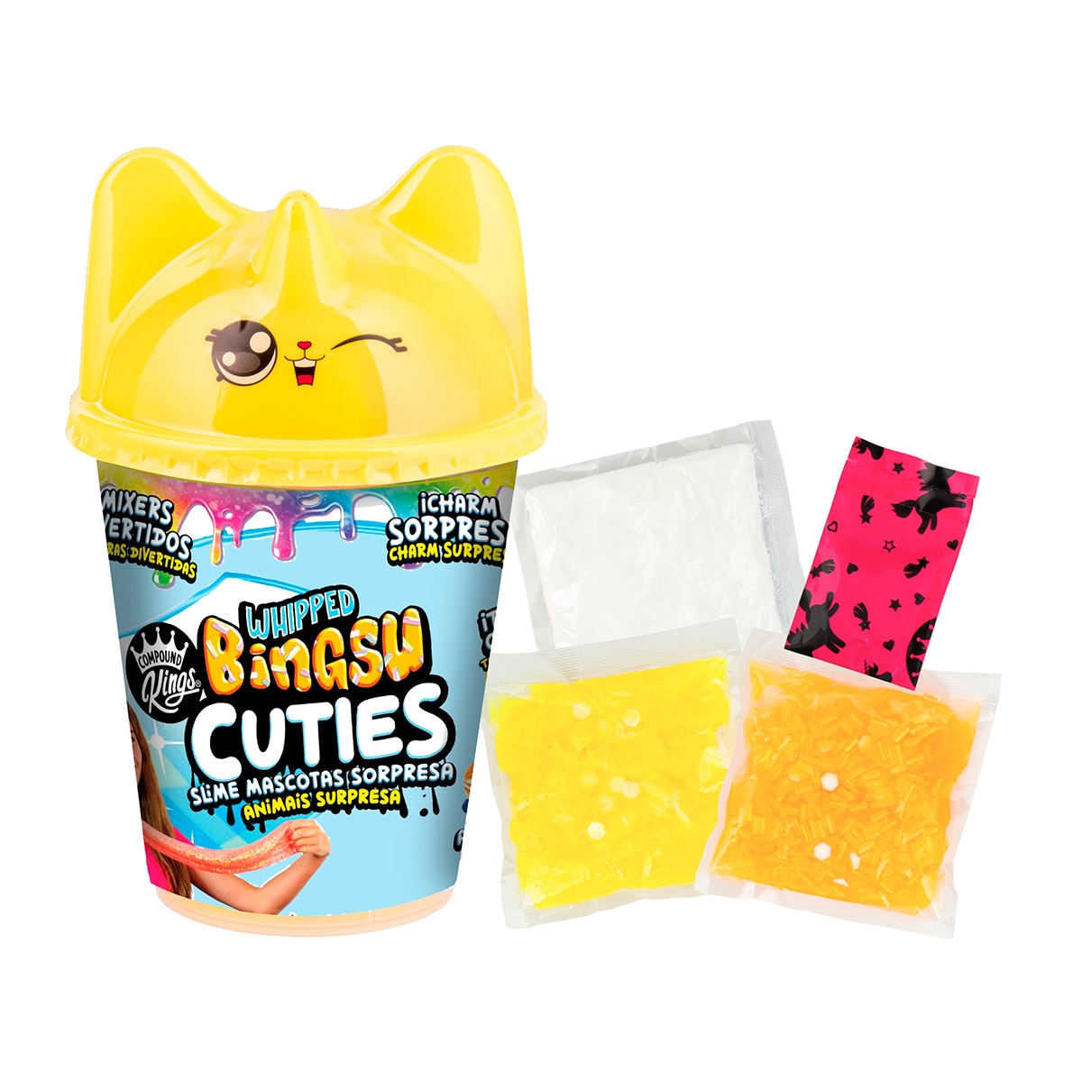 Manualidades Slime Bingsu cuties slime mascotas sorpresa 3 colores surtidos Bizak 2