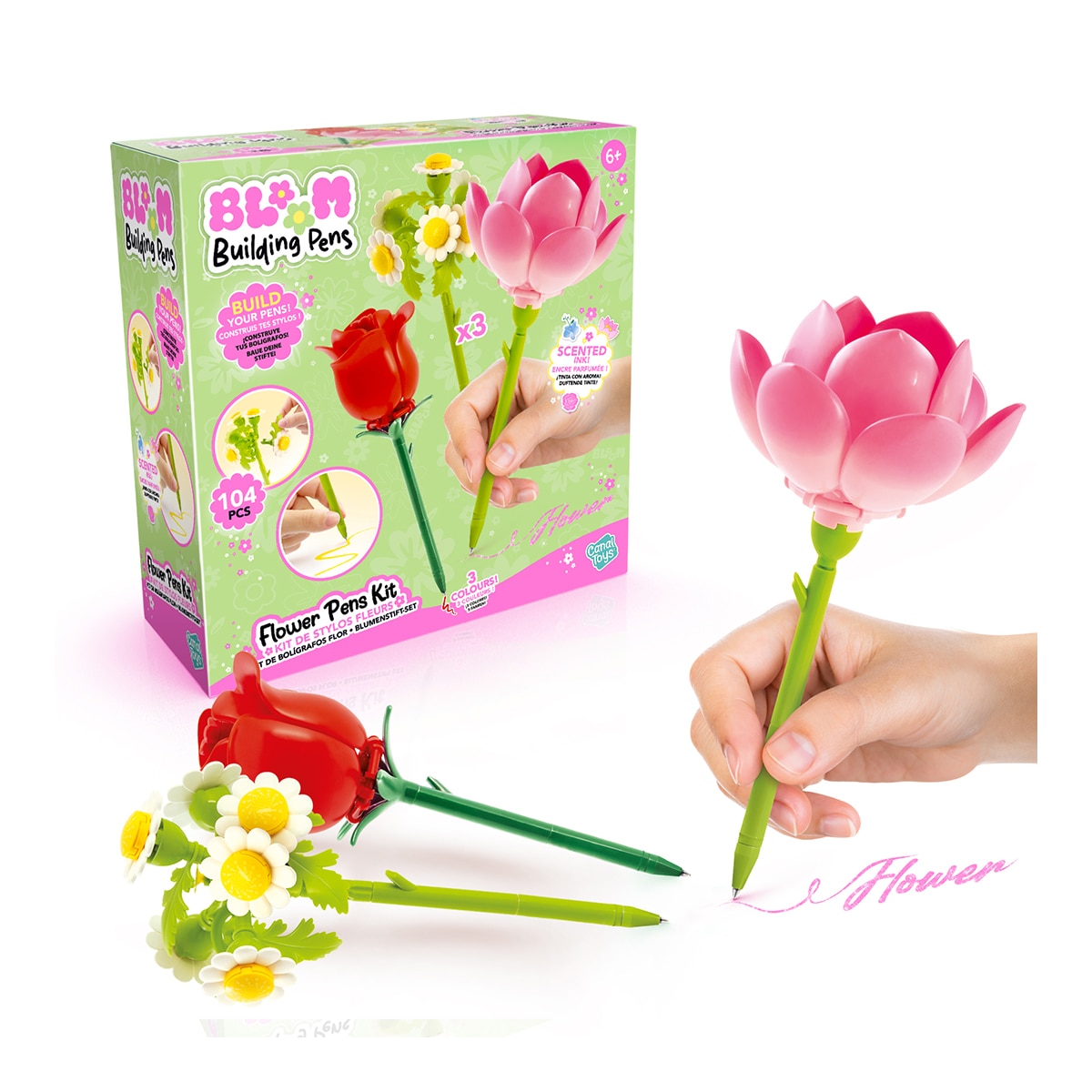 Imagen 0 de Bolígrafo Construye Tu Floryboli Pack 3 Building Pens Canal Toys