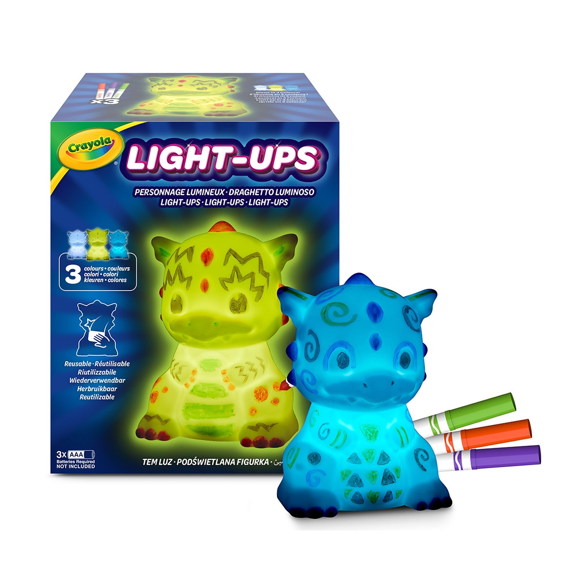 Colorea Tu Dragón Unicornio Luminoso Surtido Crayola 3