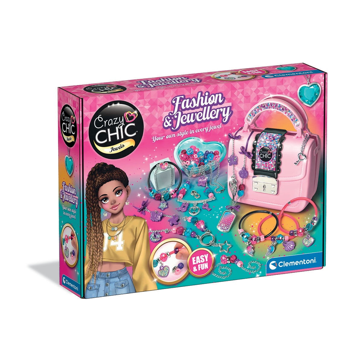 Clementoni - Juego Fashion & Jewellery Crazy Chic Clementoni