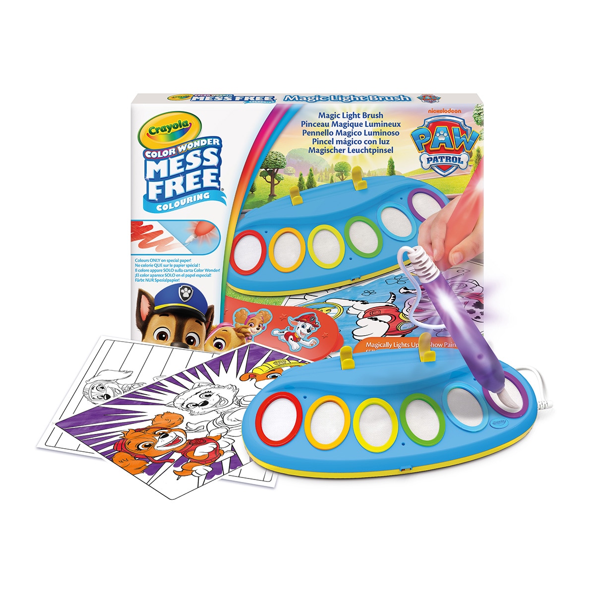 Manualidad Colorea sin Manchas Color Wonder Pincel Mágico Luminoso Paw Patrol Crayola 5