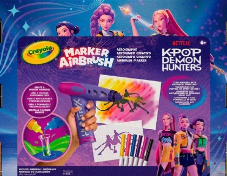 Manualidad Combo 2 en 1 Súper Aerógrafo Laboratorio de Rotuladores K-POP Demon Hunters Crayola 2