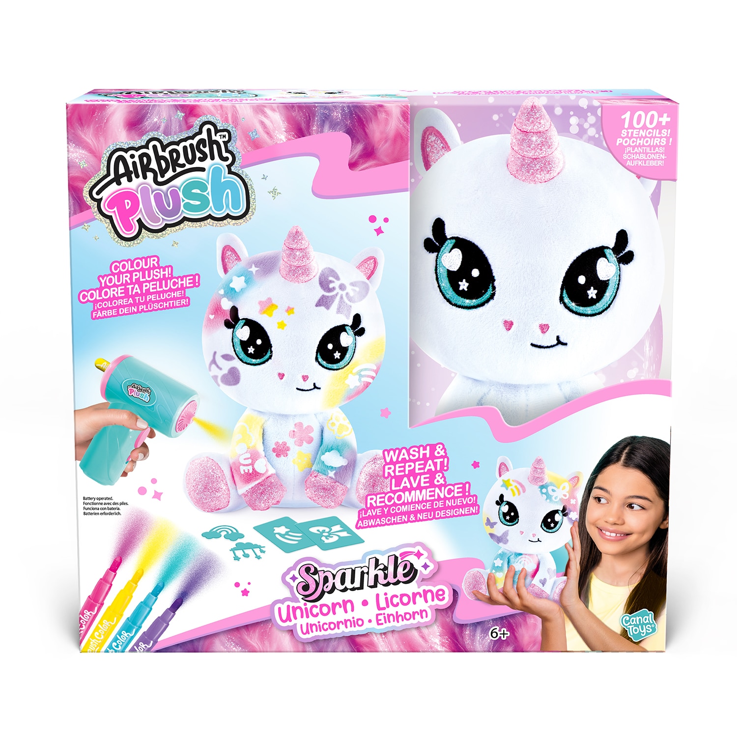Imagen 0 de Colorea tu unicornio brillante Airbrush Plush