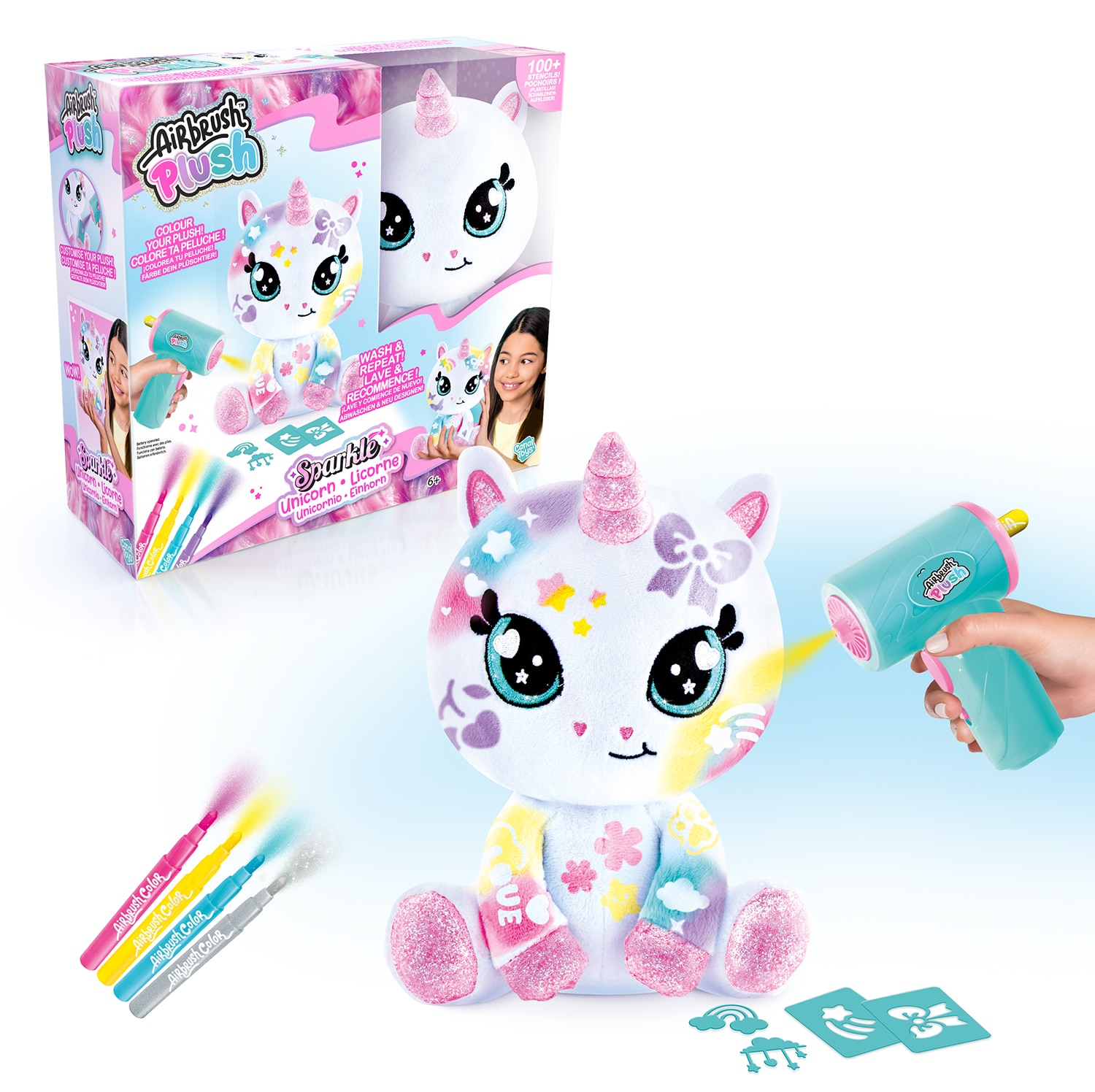 Colorea tu unicornio brillante Airbrush Plush 2