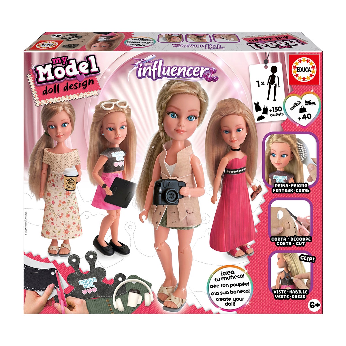 Imagem 0 de Manualidade My Model Doll Design Influencer My Model Educa Borras