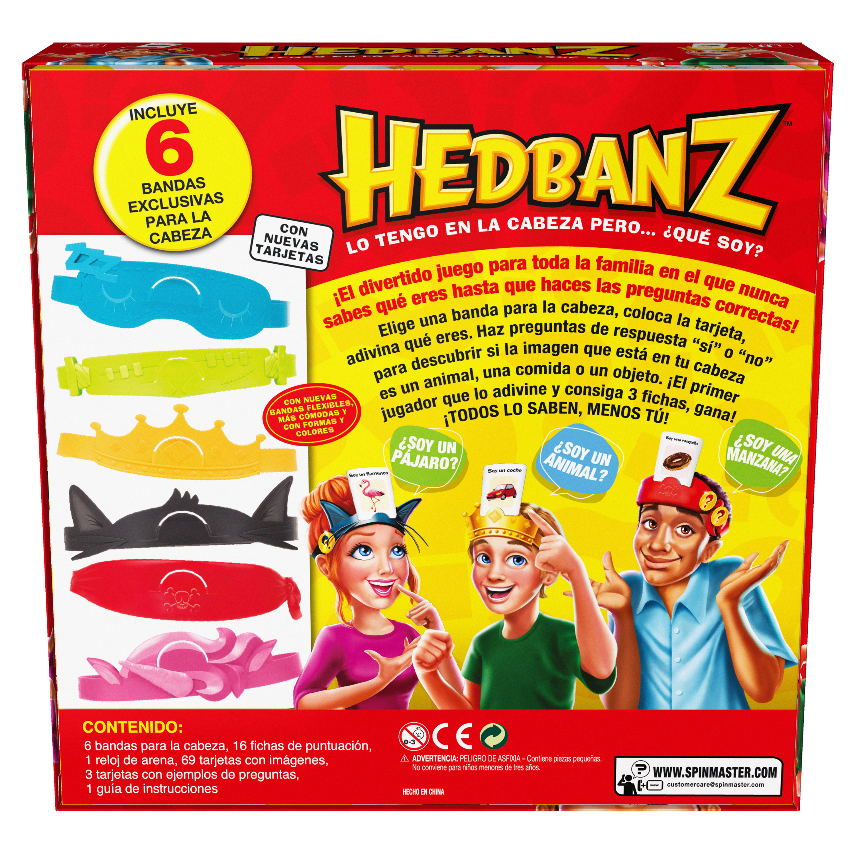 Juego de adivinar ¿Qué tengo en la cabeza? Hedbanz Family Spin Master Games 3