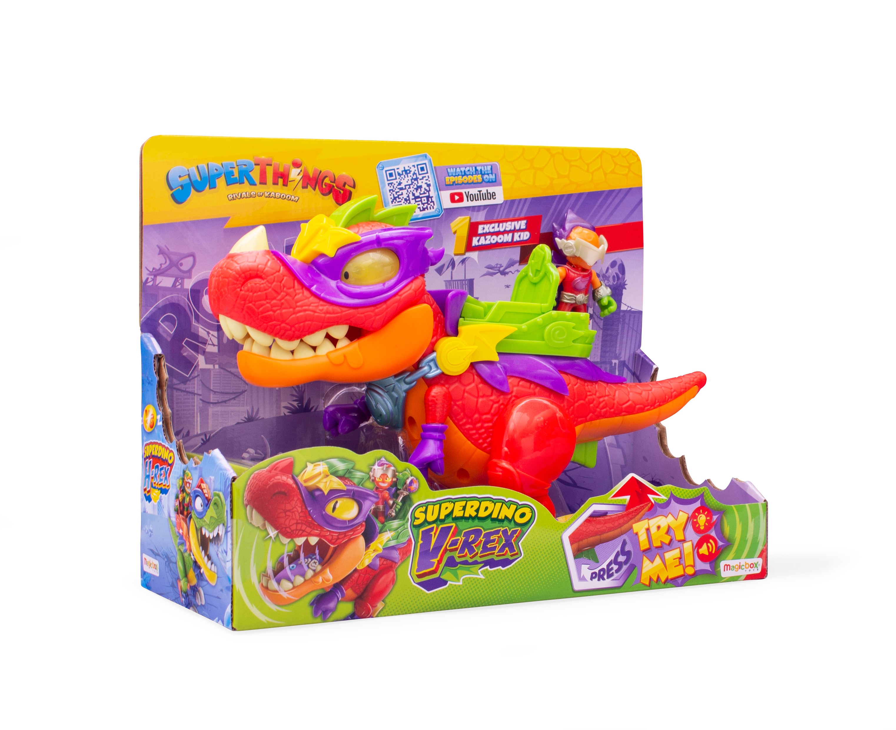 Muñeco de juguete Superdino V-Rex Rescue Force Superthings 2