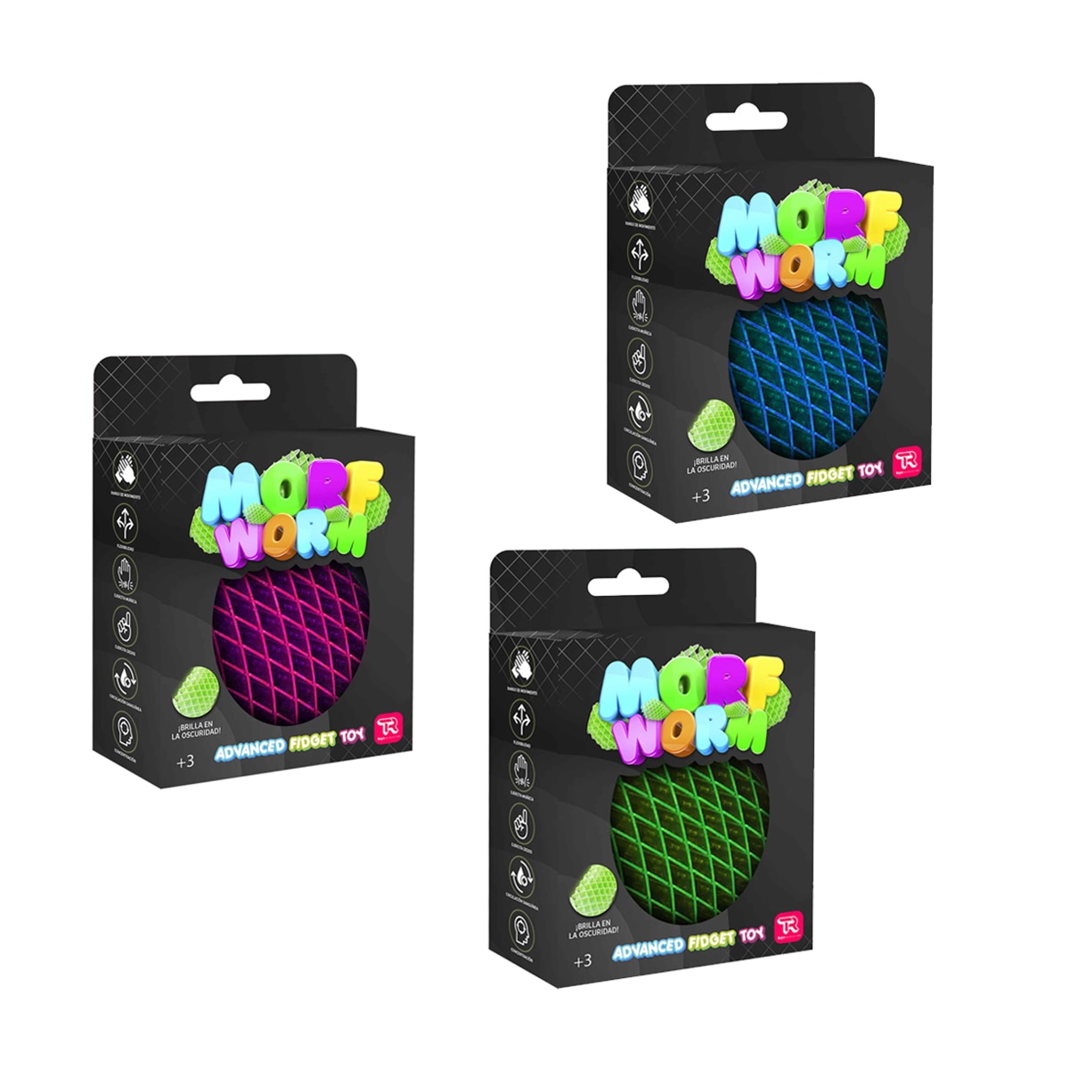 Imagen 0 de Juguete sensorial antiestrés Morf Worm Classic Revolution modelos surtidos