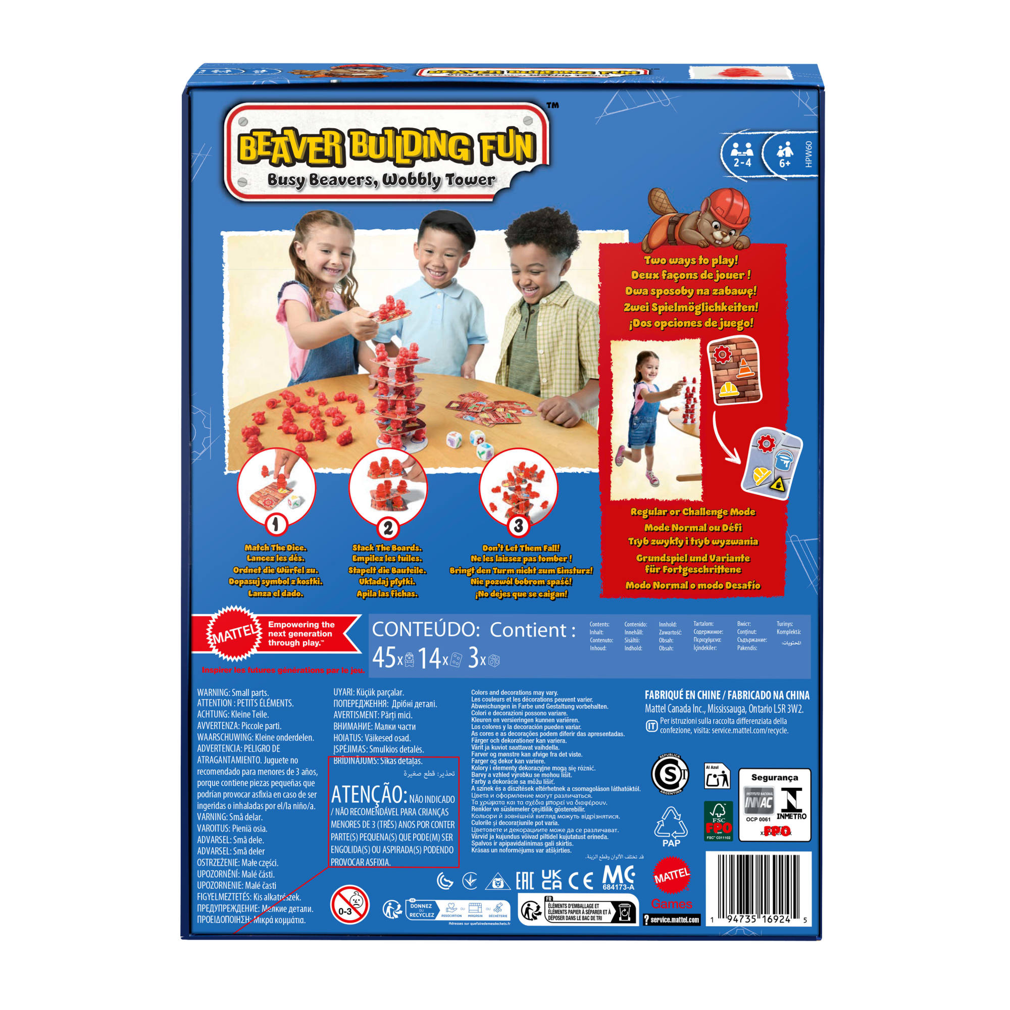 Juego de mesa Castores constructores Mattel Games 4
