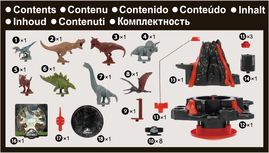 Juego de mesa Jurassic World Shaky Volcano Epoch Games 10