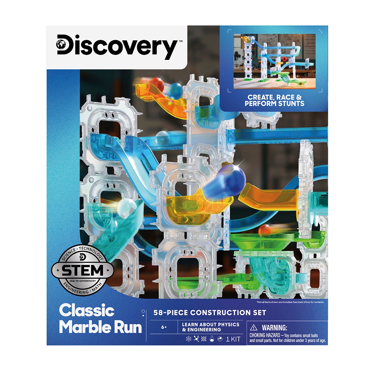 Juego de mesa Circuito de canicas 58 piezas Discovery 4