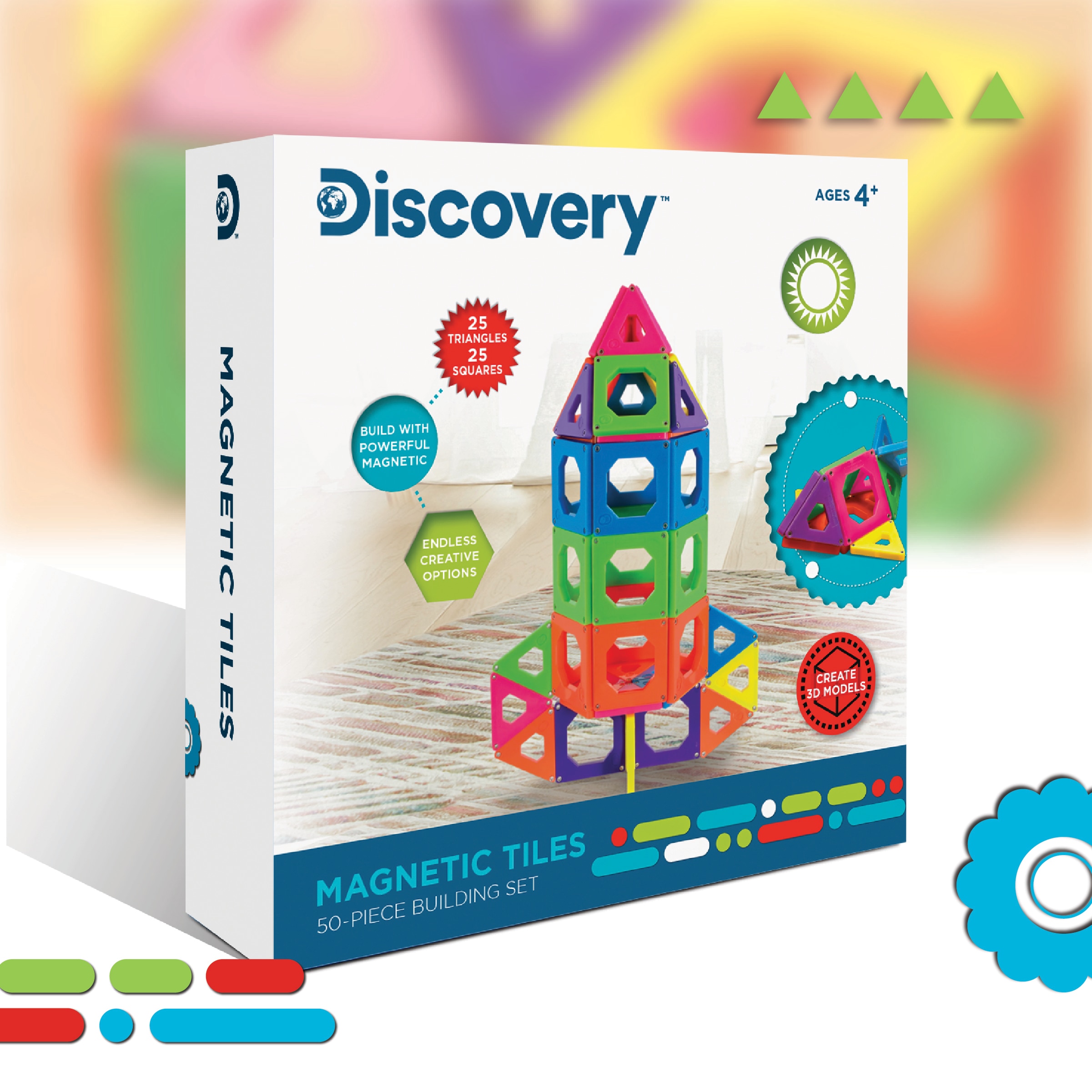 Juego Contrucción magnética 50 piezas Discovery 2