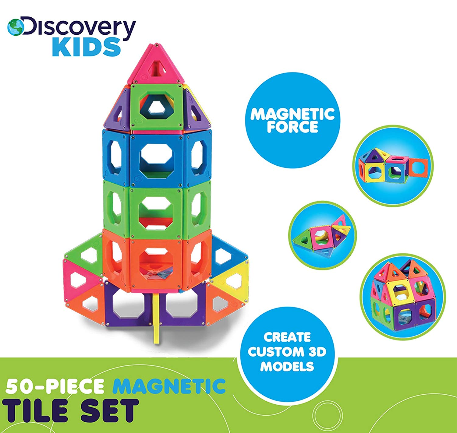 Juego Contrucción magnética 50 piezas Discovery 10