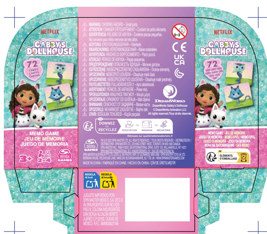 Juego de cartas de memoria Gabby's Dollhouse Spin Master 4