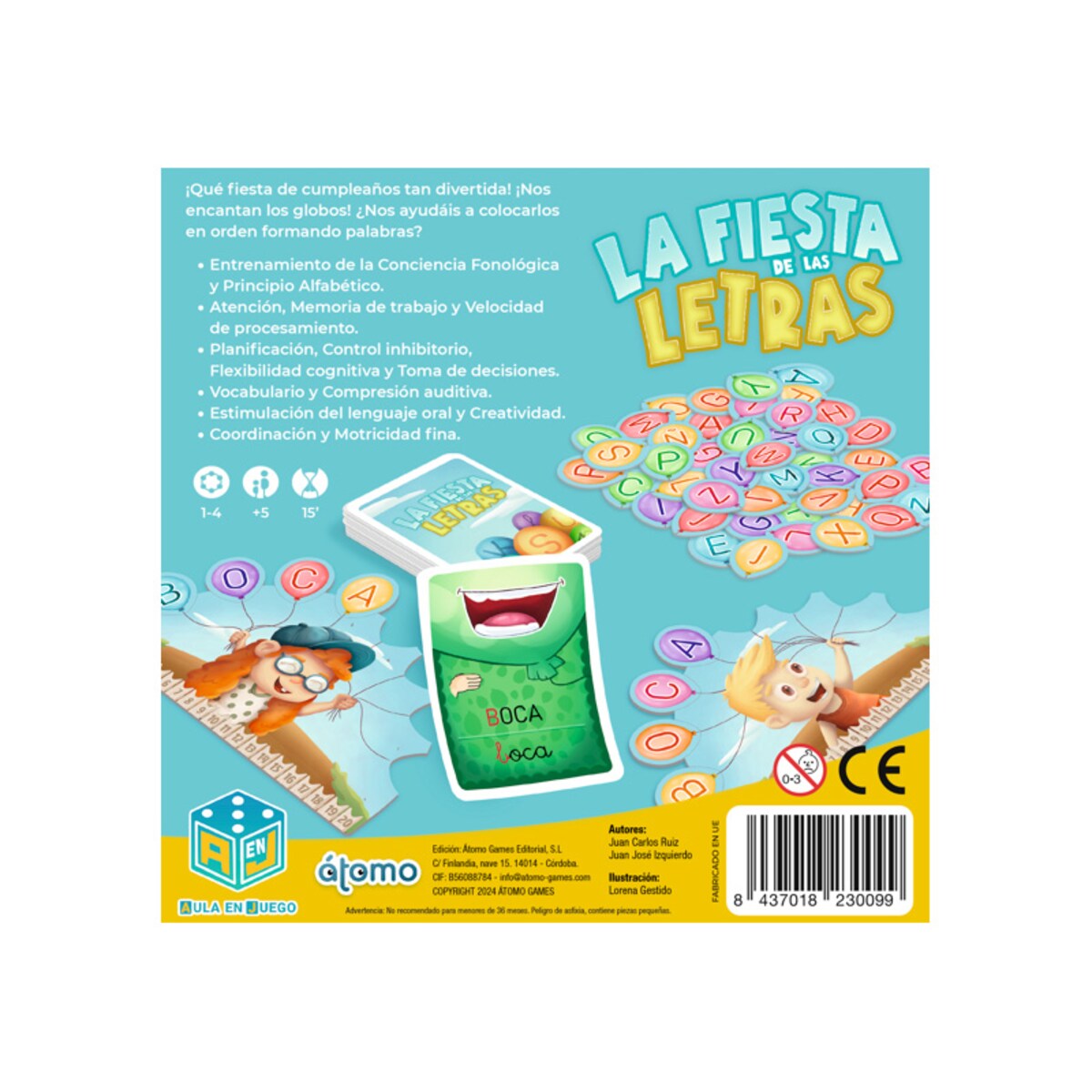 Juego de mesa educativo La Fiesta de las letras de 1 a 4 jugadores Atomo Games 6