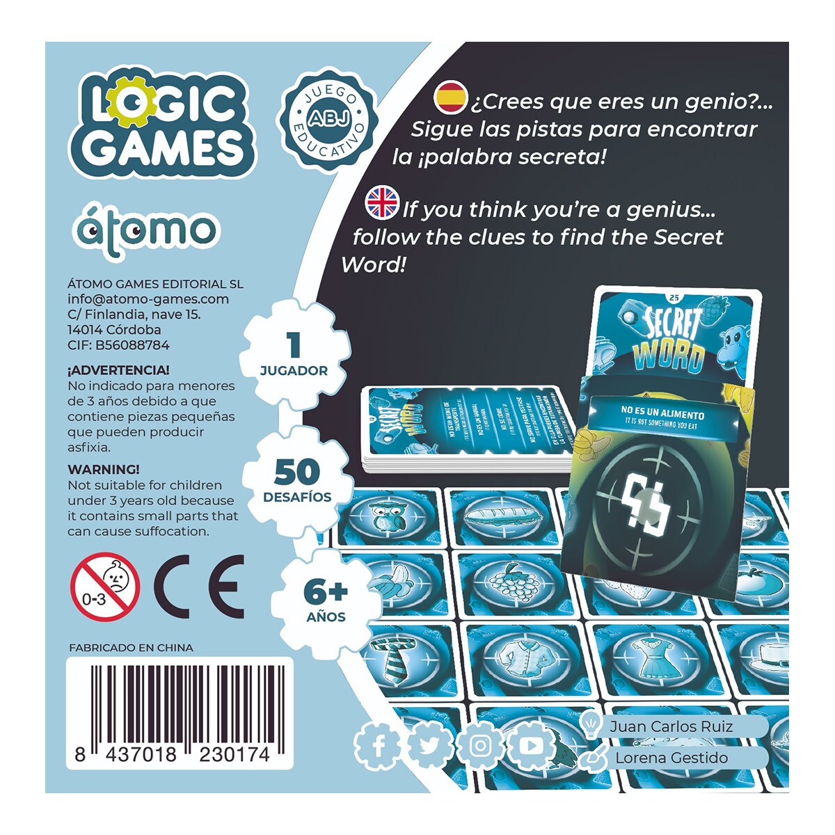 Juego educativo de Lógica Secret Word Atomo Games 3