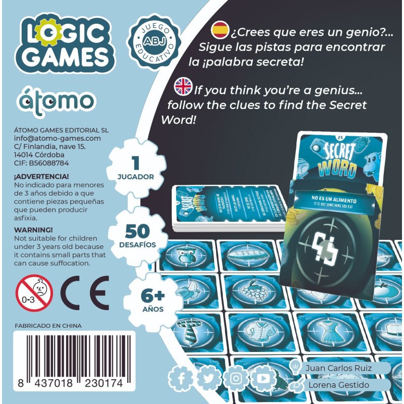 Juego educativo de Lógica Secret Word Atomo Games 4